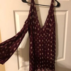 Maroon Midi Dress